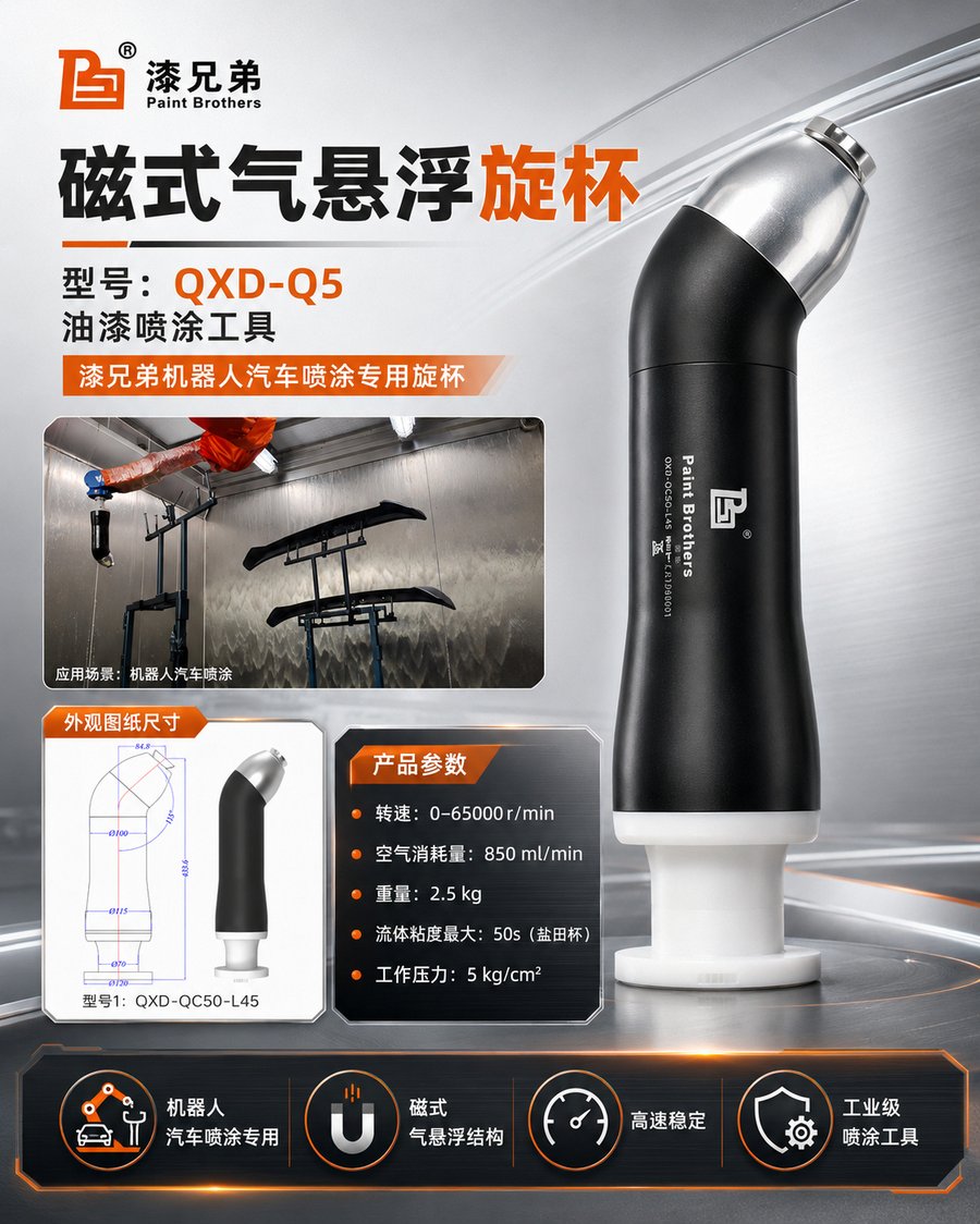 磁式气悬浮旋杯 QXD-Q5 机器人汽车喷涂专用