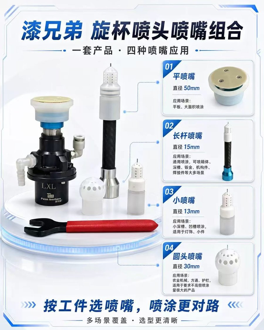 粉末旋杯喷头喷嘴组合